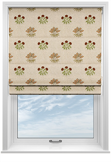 William Morris At Home Lily Flower Embroidery, Madder - Twist&Fit Roman Blind